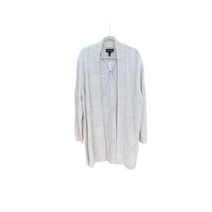 Lane Bryant Cardigan Sweater Plus Size 18/20 Open Front Knit Cream Long Sleeve